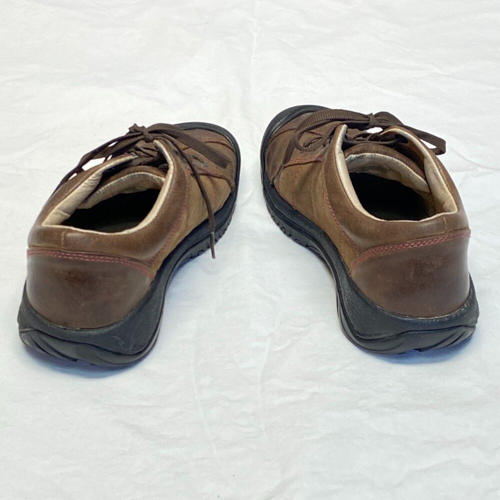 Keen Presidio 7.5 Leather Lace Up Walking Hiking Shoes Walnut Brown Low Top - Picture 5 of 14